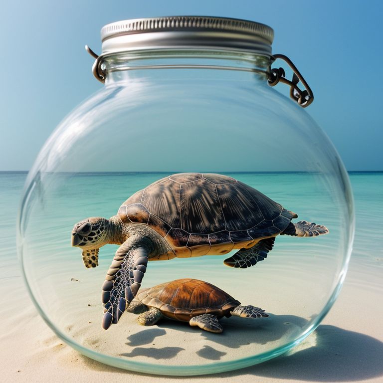 Sea Turtle Glass Bottle